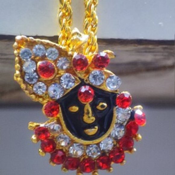 krishna pendant gold plated with golden chain - Picture 1 of 3